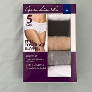 Gloria Vanderbilt Full Coverage Hipster Panties 5-pack Size Large (7)